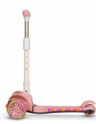 Lionelo Trotineta Timy Roz cu 3 roti LED ghidon reglabil pliabila platforma antiderapanta greutate suportata 50 kg varsta 3 ani+