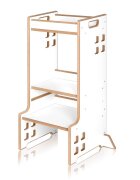 Lionelo Turn de invatare Montessori Cass Alb functie de raft pentru carti pana la 30 kg 1-6 ani din MDF si furnir 3 trepte de inaltime