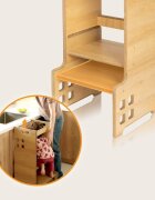 Lionelo Turn de invatare Montessori Cass Alb functie de raft pentru carti pana la 30 kg 1-6 ani din MDF si furnir 3 trepte de inaltime