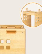 Lionelo Turn de invatare Montessori Cass Alb functie de raft pentru carti pana la 30 kg 1-6 ani din MDF si furnir 3 trepte de inaltime