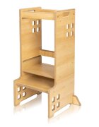 Lionelo Turn de invatare Montessori Cass Natur functie de raft pentru carti pana la 30 kg 1-6 ani din MDF si furnir 3 trepte de inaltime