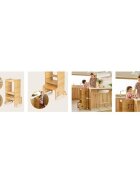 Lionelo Turn de invatare Montessori Cass Natur functie de raft pentru carti pana la 30 kg 1-6 ani din MDF si furnir 3 trepte de inaltime