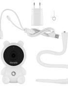 Lionelo Video monitor Babyline Smart Alb 2.0 camera WiFi Full HD 1080p aplicatie Smart comunicare bidirectionala senzor temperatura