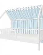 Little Amy Baldachin lateral din muselina pentru pat tip casuta Albastru deschis 200x155 cm