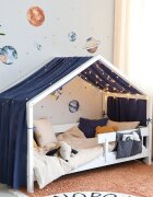 Little Amy Baldachin muselina pentru pat tip casuta Albastru inchis 300 cm