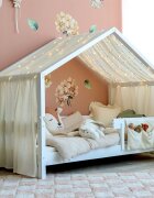 Little Amy Baldachin muselina pentru pat tip casuta Gold Princess 400 cm