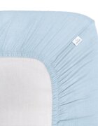 Little Amy Cearceaf muselina organica cu elastic Albastru deschis 80 x 160 cm