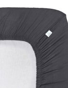 Little Amy Cearceaf muselina organica cu elastic Antracit 60 x 120 cm