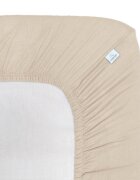 Little Amy Cearceaf muselina organica cu elastic Bej deschis 60 x 120 cm