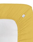 Little Amy Cearceaf muselina organica cu elastic Galben 90 x 180 cm