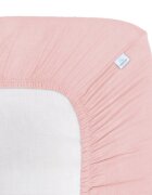 Little Amy Cearceaf muselina organica cu elastic Roz deschis 80 x 160 cm
