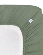 Little Amy Cearceaf muselina organica cu elastic Verde 90 x 200 cm