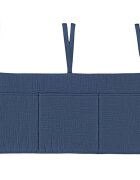Little Amy Organizator suspendat din muselina pentru pat 60 x 30 cm Bleumarin