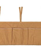 Little Amy Organizator suspendat din muselina pentru pat 60 x 30 cm Golden dots camel