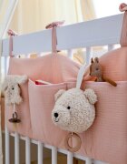 Little Amy Organizator suspendat din muselina pentru pat 60 x 30 cm Somon