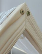 Little Amy Pat copii montessori tip casuta LittleAmy Angel Nest Balustrade cu bare rotunde Natur 70 x 140 cm
