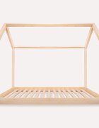 Little Amy Pat copii montessori tip casuta LittleAmy Angel Nest Balustrade cu bare rotunde Natur 70 x 140 cm