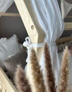 Little Amy Pat copii montessori tip casuta LittleAmy Angel Nest Balustrade cu bare rotunde Natur 90 x 200 cm
