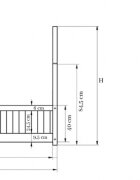 Little Amy Pat pentru copii casuta montessori MiniNest balustrade cu bare plate Natur 80x160 cm