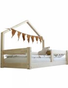 Little Amy Pat pentru copii casuta montessori MiniNestbalustrade orizontale Natur 90x180 cm