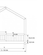 Little Amy Pat pentru copii casuta montessori Stillwood Cottage balustrade cu bare plate Natur 80x160 cm