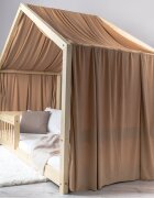 Little Amy Pat pentru copii Montessori tip casuta LittleAmy Cozi Cottage balustrade cu bare rotunde Natur 120 x 200 cm