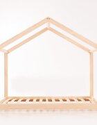 Little Amy Pat pentru copii Montessori tip casuta LittleAmy Cozi Cottage fara balustrade Natur 140 x 200 cm