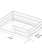 Little Amy Pat pentru copii SleepWell Natur cu balustrada 80 x 160 cm