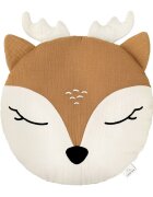 Little Amy Perna decorativa din muselina Bambi cu cornite Camel 30 cm