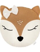 Little Amy Perna decorativa din muselina Bambi cu fundita Camel 30 cm