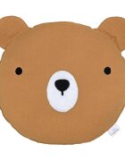 Little Amy Perna decorativa din muselina Ursulet Camel 30 cm