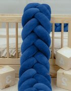 Little Amy Protectie de pat impletita MiniMini Velvet Magic Albastru Royal 400 cm