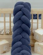 Little Amy Protectie de pat impletita MiniMini Velvet Magic Bleumarin 500 cm