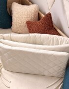 Little Amy Protectie de pat impletita MiniMini Velvet Magic Roz gri cu alb 400 cm