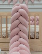 Little Amy Protectie de pat impletita MiniMini Velvet Magic Roz Pudrat 200 cm