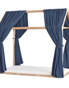 Little Amy Set 2 baldachine muselina pentru pat tip casuta Albastru inchis 2x280 cm pentru pat 70x140 cm