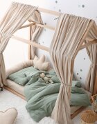 Little Amy Set 2 baldachine muselina pentru pat tip casuta Bej 2x330 cm pentru pat 100x180 cm