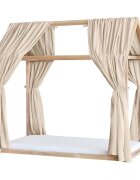 Little Amy Set 2 baldachine muselina pentru pat tip casuta Bej 2x330 cm pentru pat 100x180 cm