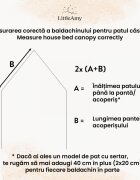 Little Amy Set 2 baldachine muselina pentru pat tip casuta Camel 2x280 cm pentru pat 70x140 cm