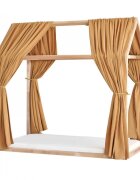 Little Amy Set 2 baldachine muselina pentru pat tip casuta Camel 2x315 cm pentru pat 90x200 cm