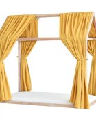 Little Amy Set 2 baldachine muselina pentru pat tip casuta Galben 2x315 cm pentru pat 90x180 cm