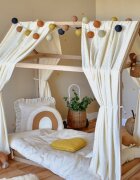Little Amy Set 2 baldachine muselina pentru pat tip casuta Gold Princess 2x385 cm pentru pat 140x200 cm