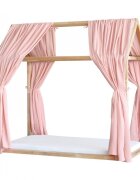 Little Amy Set 2 baldachine muselina pentru pat tip casuta Roz 2x360 cm pentru pat 120x200 cm