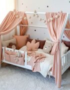 Little Amy Set 2 baldachine muselina pentru pat tip casuta Somon 2x330 cm pentru pat 100x200 cm