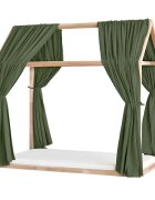 Little Amy Set 2 baldachine muselina pentru pat tip casuta Verde 2x330 cm pentru pat 100x200 cm