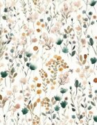 Little Amy Set lenjerie de pat single din bumbac Mini Flori Smarald 90x120 cm