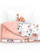 Little Amy Set lenjerie de pat single din bumbac Natura Roz pulbere 90x120 cm