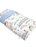 Little Amy Set lenjerie de pat single din bumbac Trenuri 100x135 cm