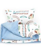 Little Amy Set lenjerie de pat single din bumbac Trenuri 100x135 cm