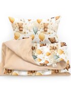 Little Amy Set lenjerie de pat single din bumbac Ursuleti cu baloane 90x120 cm